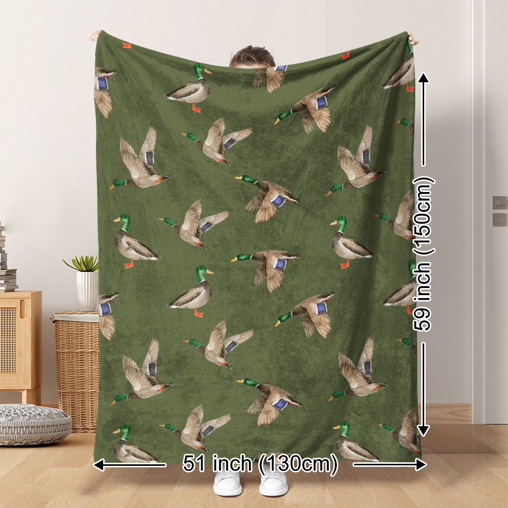 Hunting Outdoor Decor - 말라드 덕 플리스 담요 사냥 야외