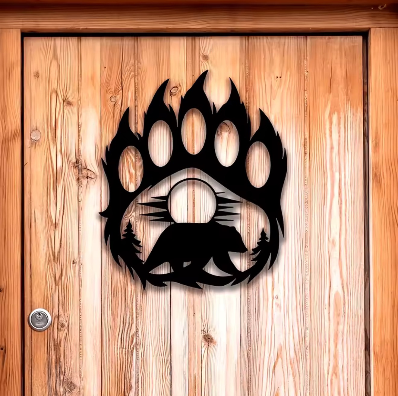 Hunting Outdoor Decor - 소박한 금속 곰 발바닥 벽 장식,