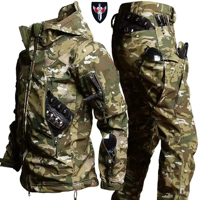 소프트 쉘 카모플라주 재킷 남성용 방수 사냥복 따뜻한  - Outdoor Hunting Hoodie 리뷰 및 가격