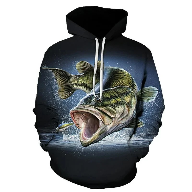 새로운 3D 프린팅 잉어 낚시 패턴 후드티 아웃도어 낚 - Outdoor Hunting Hoodie 리뷰 및 가격
