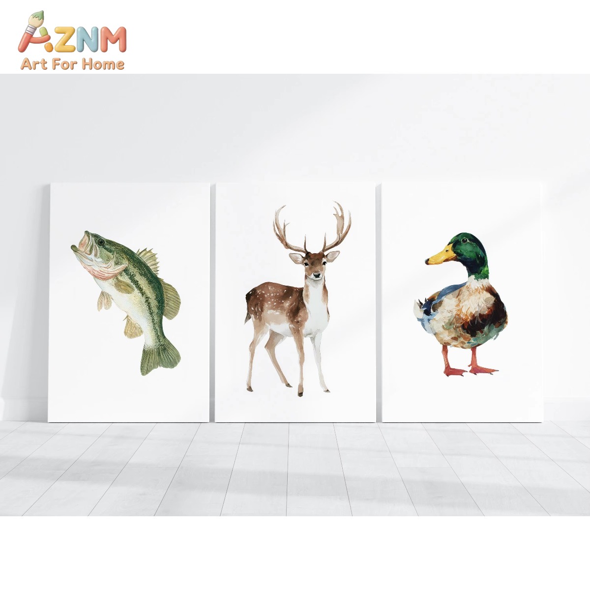 AZNM 수채화 사냥 및 낚시 아트 포스터 캔버스 프린 - Hunting Outdoor Decor 리뷰 및 가격