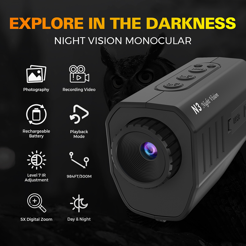 야간 투시경 단안경 1080P 300M 5배 줌 IR  - Monocular Night Vision 리뷰 및 가격