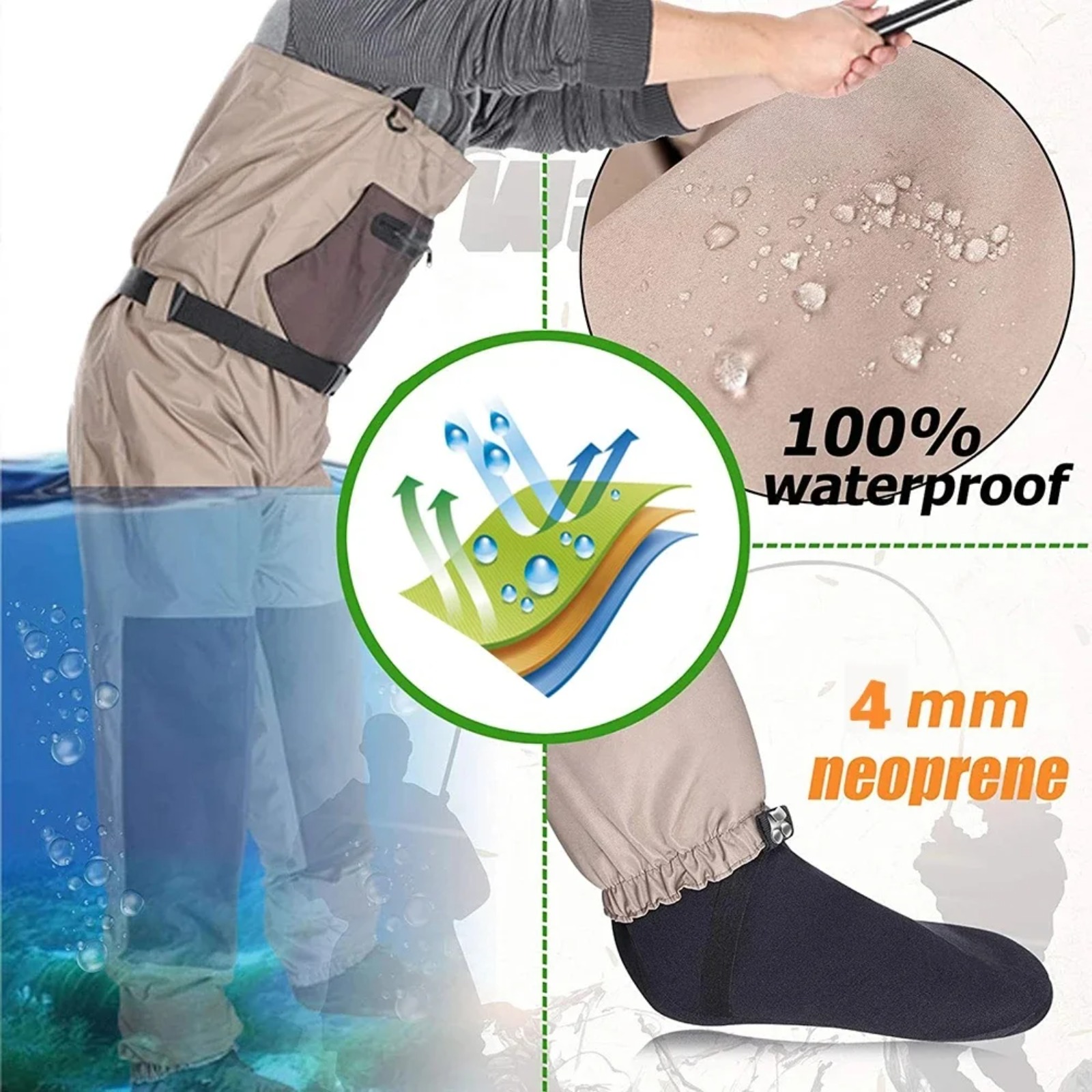 Goture 3겹 통기성 방수 가슴형 플라이 낚시 웨이 - Fishing Waders Breathable 리뷰 및 가격