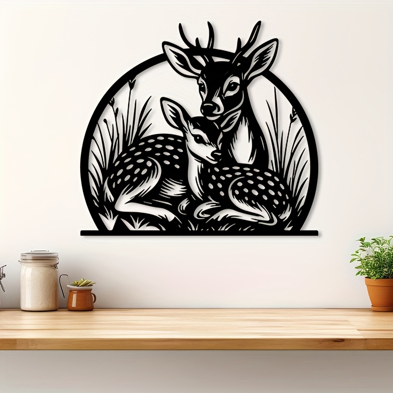 브랜드 러스틱 아이언 사슴 벽 장식 3D 금속 사슴 조 - Hunting Outdoor Decor 리뷰 및 가격